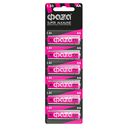 Батарейки Щелочные Super Alkaline LR 6, BL-6, бл. 6 шт.