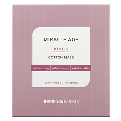 Маска для лица тканевая антивозрастная восстанавливающая Miracle Age Repair Cotton Mask