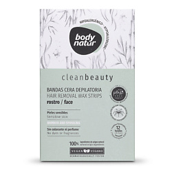 Восковые полоски для депиляции для чувствительной кожи лица Cleanbeauty Wax Strips Hair Removal Face