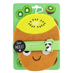 DEAR MOLLY Мочалка-варежка для тела "Киви" Bath Washing Glove Kiwi