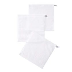 Набор Antibacterial Cotton Towels, махровые салфетки 3 шт., 30х30 см. Цвет: «Альпийский снег» (белый)