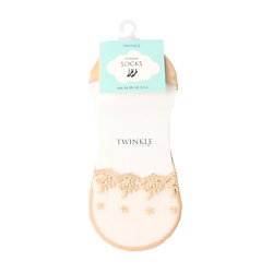 Кружевные следки TWINKLE, цвет: бежевый, форма 3