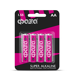 Батарейки Щелочные Super Alkaline LR 6, BL-4,  блистер 4 шт.