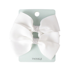 Заколки для волос TWINKLE BACK TO SCHOOL, white bows