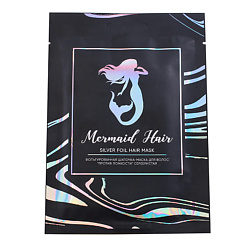 MERMAID HAIR Фольгированная шапочка-маска для волос "против ломкости" серебристая
