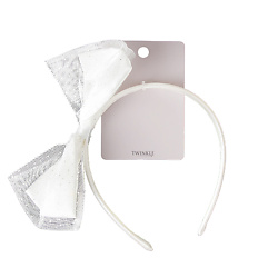 Ободок для волос TWINKLE BACK TO SCHOOL, white-silver bow