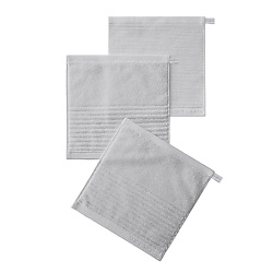 Набор Antibacterial Cotton Towels, махровые салфетки 3 шт., 30х30 см. Цвет: «Благородное серебро» (серый)