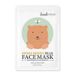 Маска для лица тканевая c экстрактом меда питательная Sweet Honey Bear Face Mask