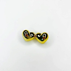 Серьги-сердечки пусеты золотистые