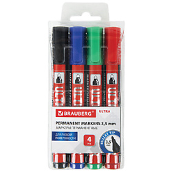 Маркеры перманентные ULTRA MARKER, НАБОР 4 ЦВЕТА