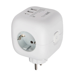 Удлинитель с подсветкой и 3 USB EC-03U-150-wh