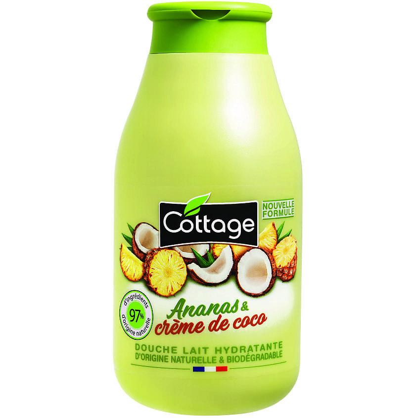 COTTAGE Молочко для душа увлажняющее Ананас Кокос Energizing Shower Gel ...