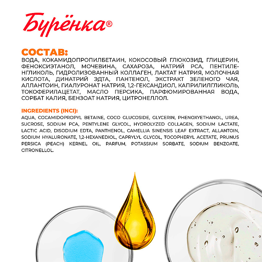 ЛОШАДИНАЯ СИЛА Мицеллярная вода для снятия макияжа с зеленым чаем и маслом персика Буренка – фото 3