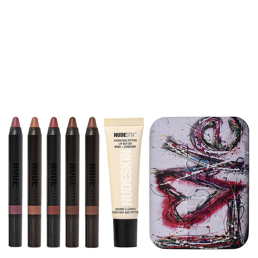 Изображение товара NUDESTIX Набор для макияжа лица Nude Love Lip Palette, 2,8мл*5шт+10мл