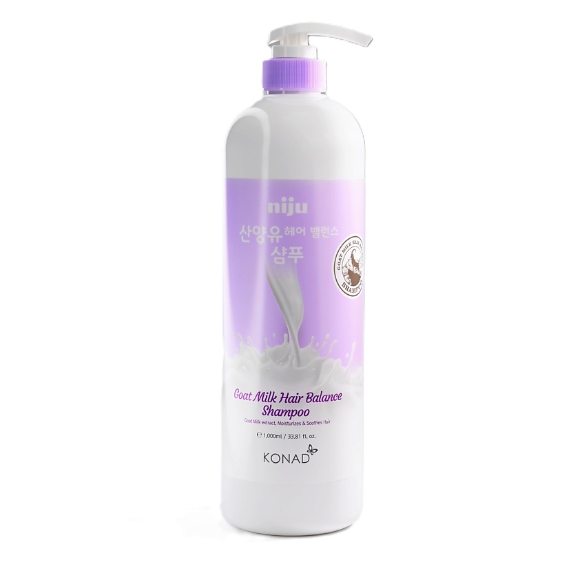 Изображение товара KONAD Niju Goat Milk hair Balance Shampoo Шампунь для блеска и объема волос с козьим молоком., 1000 мл