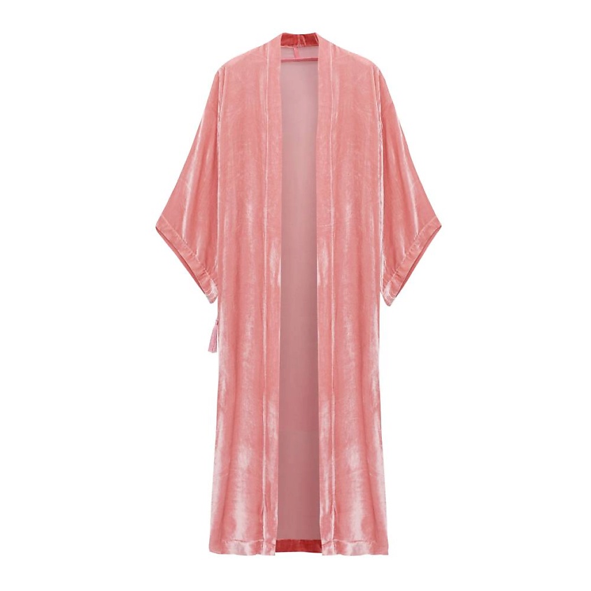 Изображение товара Одностороннее бархатное кимоно SELFSURE Rosa из натурального шелка S-M