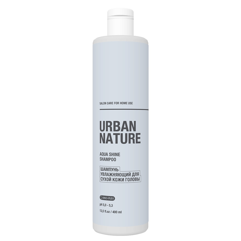 Изображение товара URBAN NATURE AQUA SHINE SHAMPOO Увлажняющий шампунь для сухой кожи головы, 1 шт.