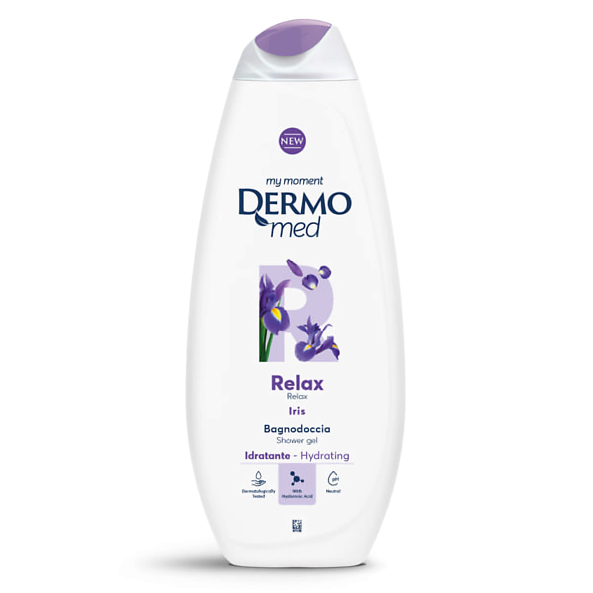 Изображение товара DERMOMED Гель для душа с ирисом RELAX 450мл для всего тела и всей семьи