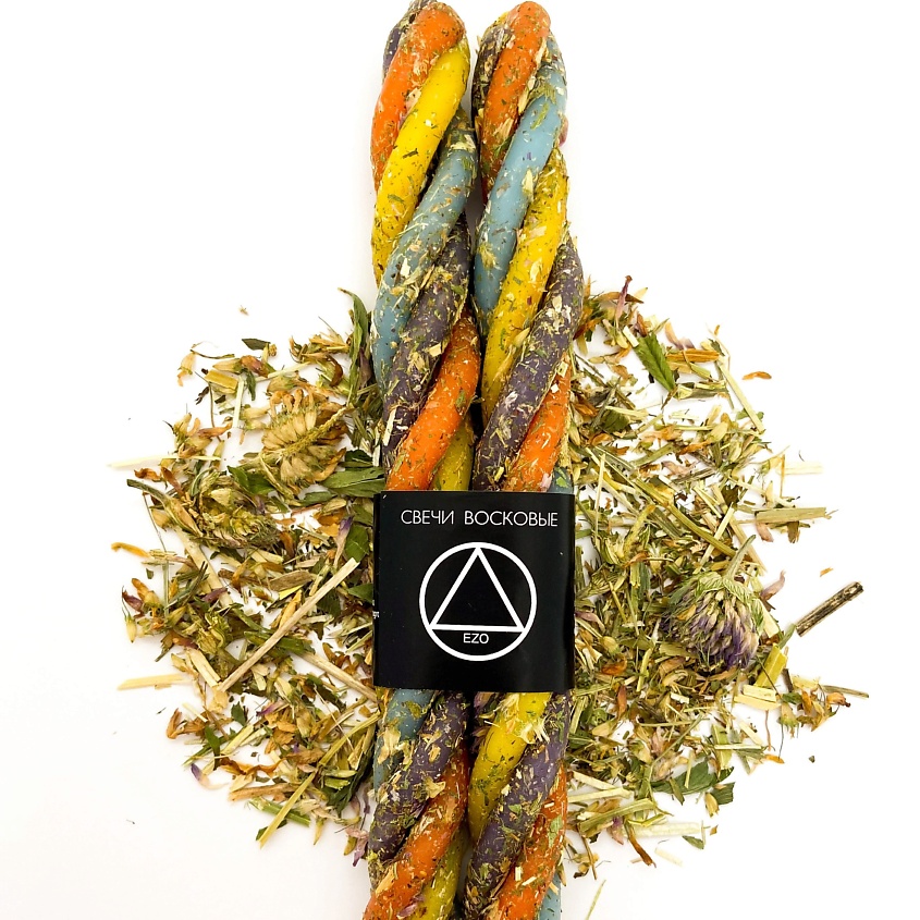 Изображение товара EZO Свечи восковые скрутка с травами "Радуга желаний", 2 шт., 2 шт.
