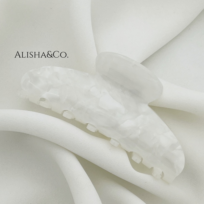 Изображение товара Крабик для волос ALISHA&CO. Jolie XL белый большой аксессуар для укладки