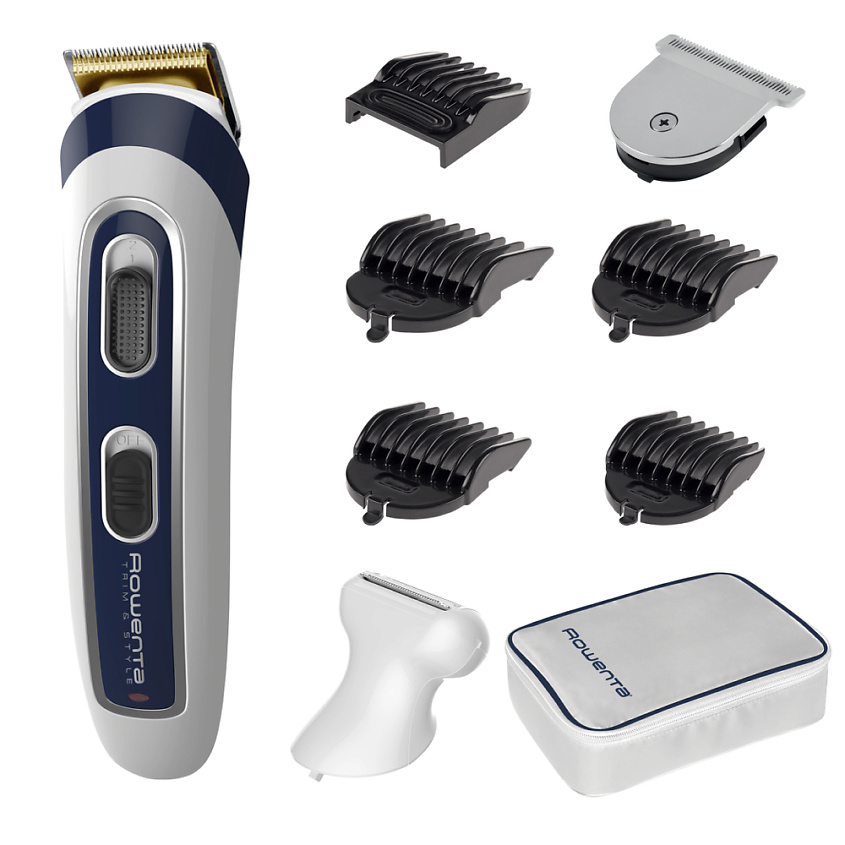 Изображение товара ROWENTA Мультитриммер TRIM & STYLE 9в1 TN9155F1, титановое покрытие лезвий из нержавеющей стали, 60 минут автономной работы, чехол для хранения в комплекте
