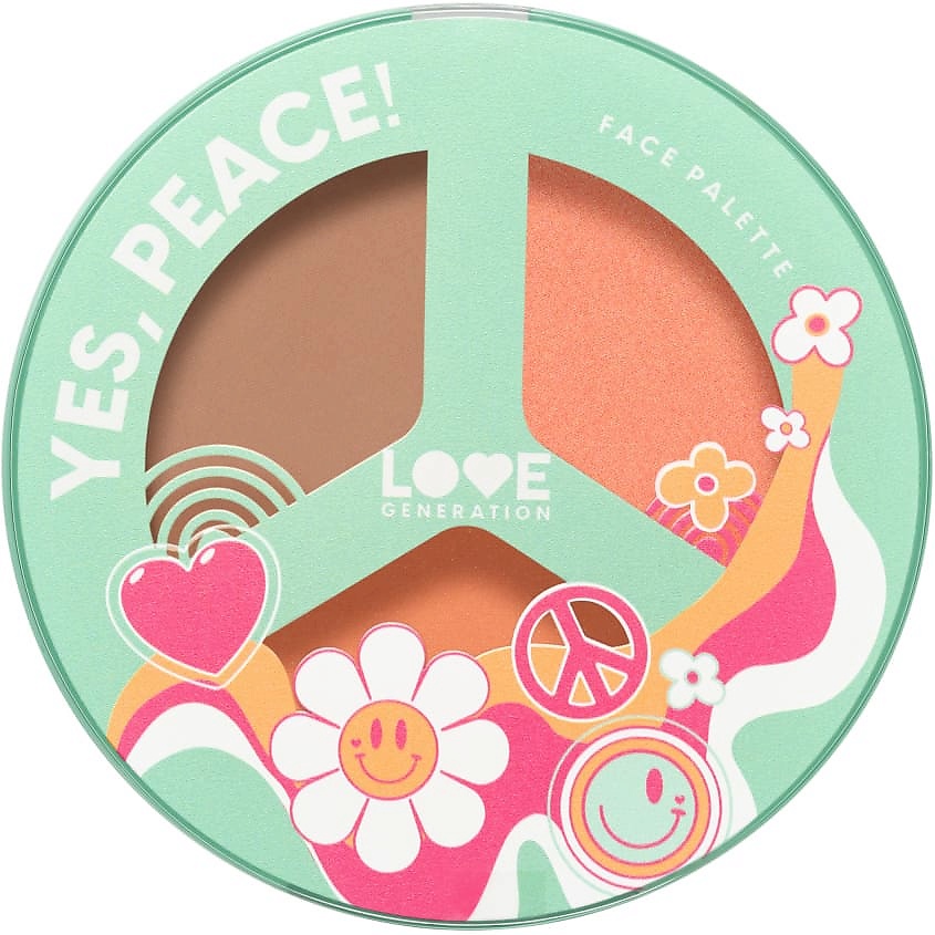 Изображение товара LOVE GENERATION Палетка для лица Yes, Peace! Beach Bebe, 01 beach bebe - розовый, бежевый, коричневый, 9,6 г
