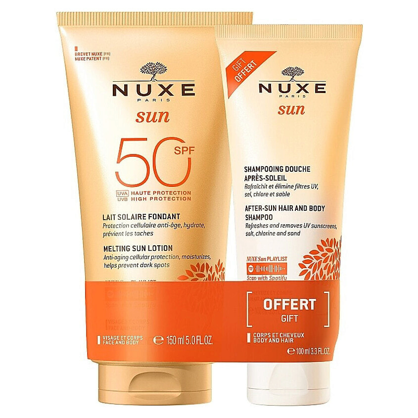 Изображение товара NUXE Набор Sun Summer Protection Set: Лосьон SPF50 + Гель-шампунь, 150 мл + 100 мл