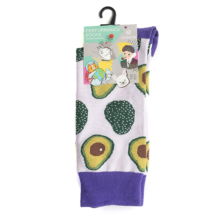 Изображение товара OEMEN Носки унисекс PW711 молочный/сиреневый, Размер 25-27