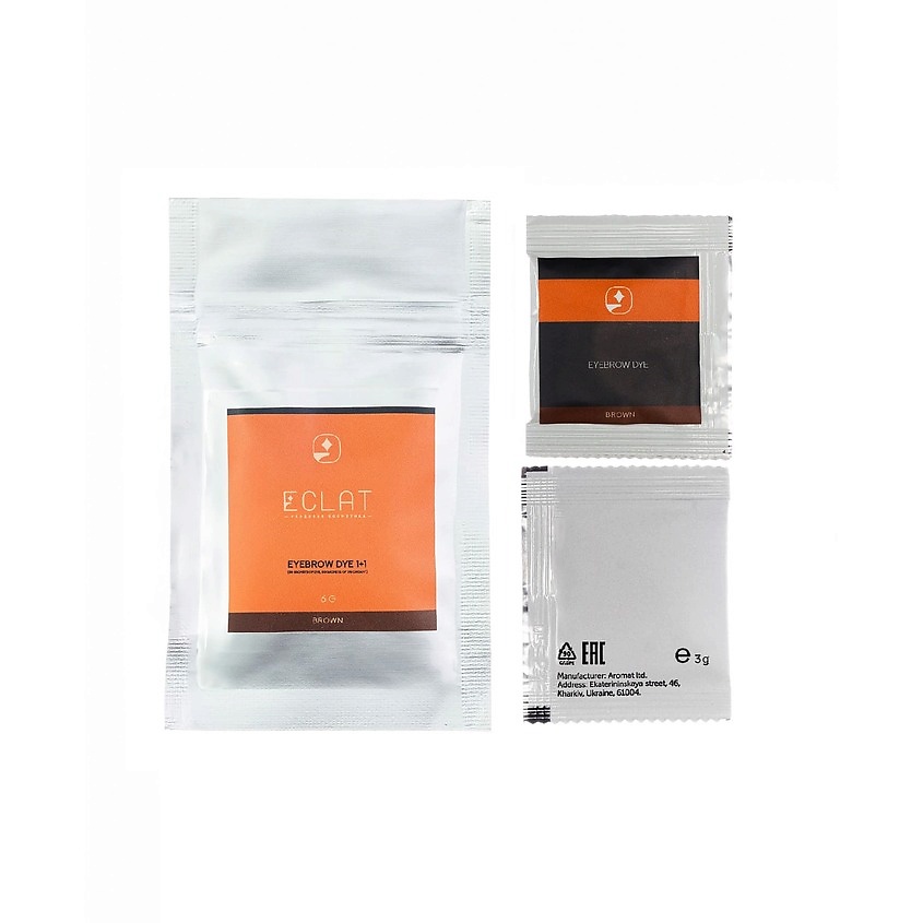 Изображение товара ECLAT Краска для бровей 1+1 EYEBROW DVE, Коричневый, 6 г