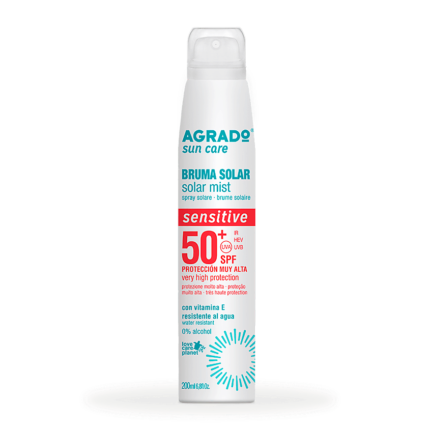 Изображение товара AGRADO Солнцезащитный спрей-мист для чувствительной кожи SPF50+, 200мл
