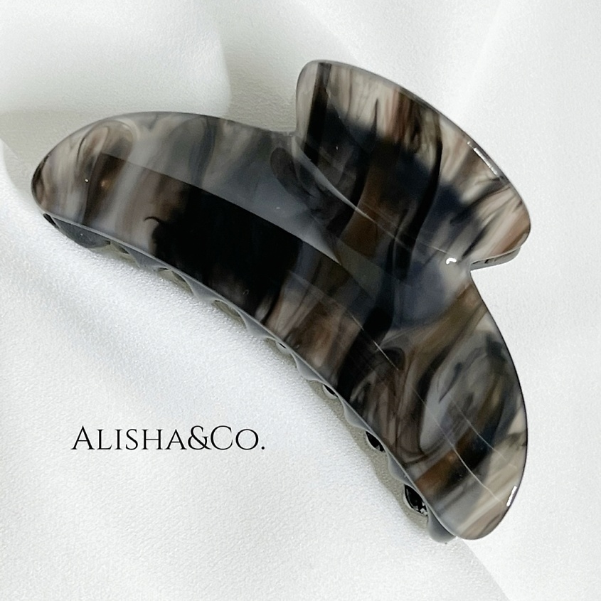 Изображение товара Крабик для волос ALISHA&CO. Sapphire Shell темно-серый средний