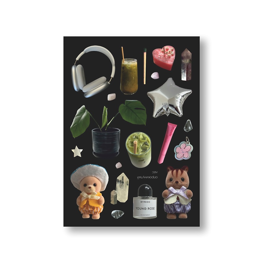 Изображение товара ОПРОКИНУТЫЙ ЛЕС Стикеры 'предметы green', 1 шт