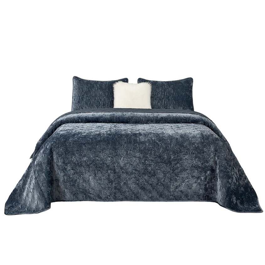 Изображение товара Покрывало с наволочками SOFI DE MARKO 240x260 бархат вискоза серое