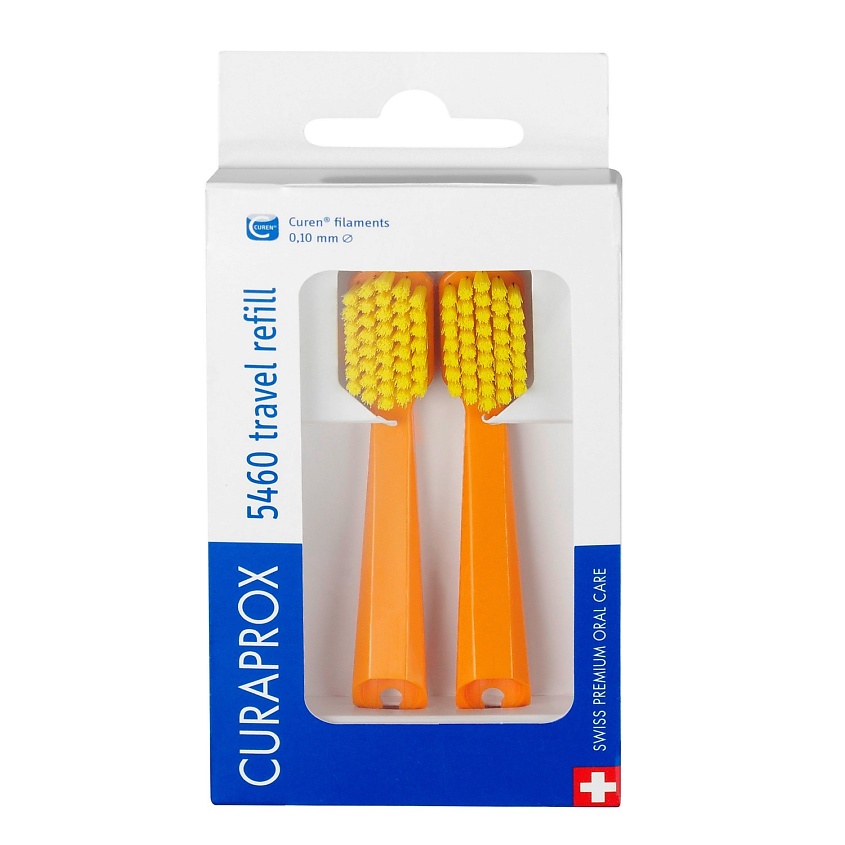 Изображение товара CURAPROX Сменные зубные щетки СS 5460 (2 шт.) для дорожного набора BE YOU, Оранжевый