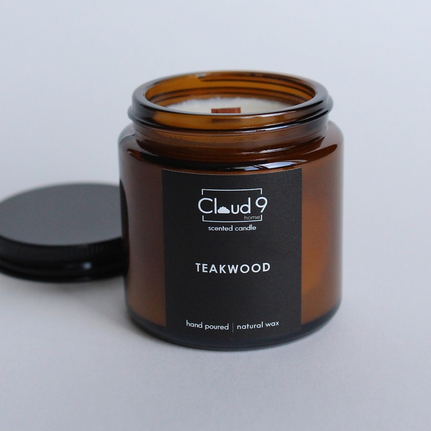 Изображение товара Ароматическая свеча с древесным фитилем Teakwood 120 мл CLOUD 9 HOME