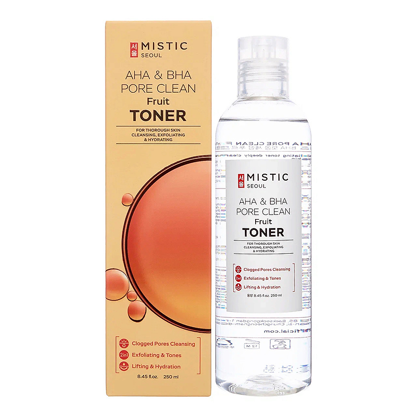 Изображение товара MISTIC Очищающий тонер с фруктовыми кислотами Aha & Bha Pore Clean Fruit Toner, 250 мл