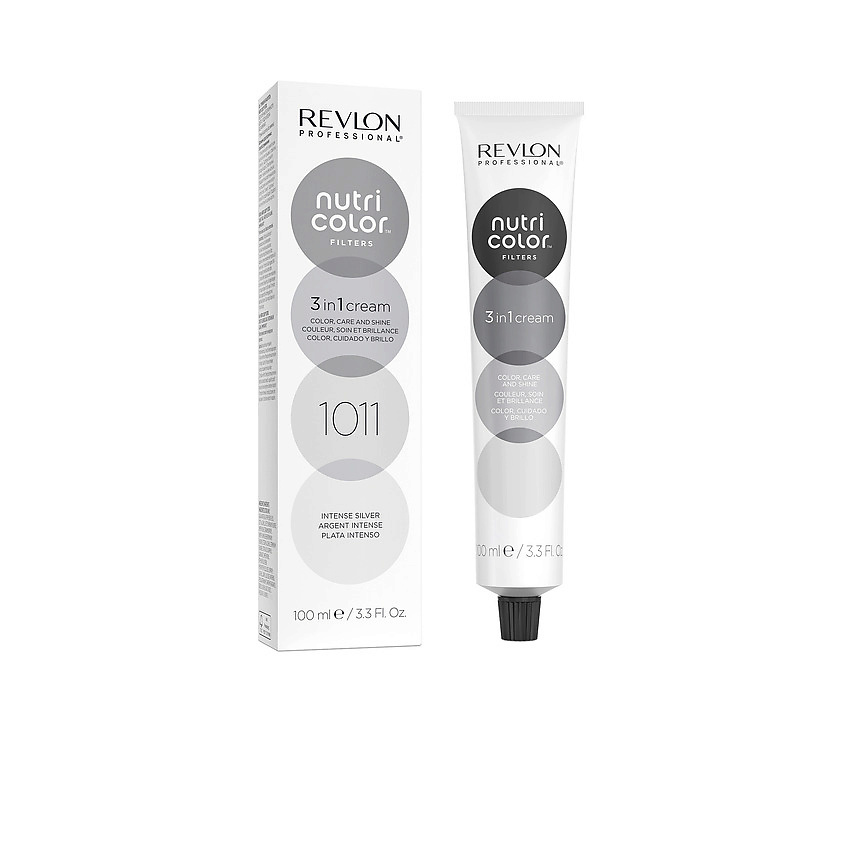 Изображение товара REVLON PROFESSIONAL Прямой краситель без аммиака в тубе Nutri Color Filters, 1011 Интенсивное Серебро, 100 мл