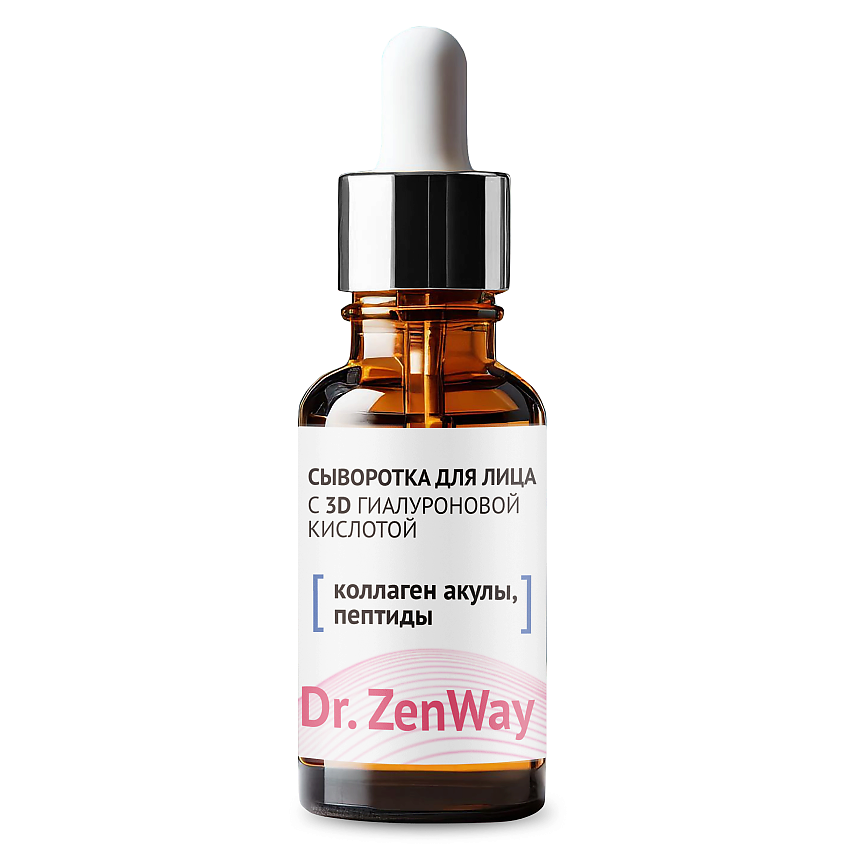 Изображение товара ZENWAY Гиалуроновая сыворотка с пептидами и коллагеном акулы, 30 мл