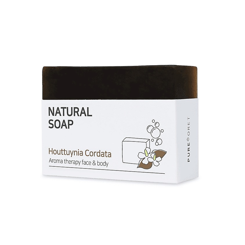 Изображение товара PUREFORET Мыло твёрдое с хауттюйнией сердцевидной Natural Soap Houttuynia Cordata, 90 г