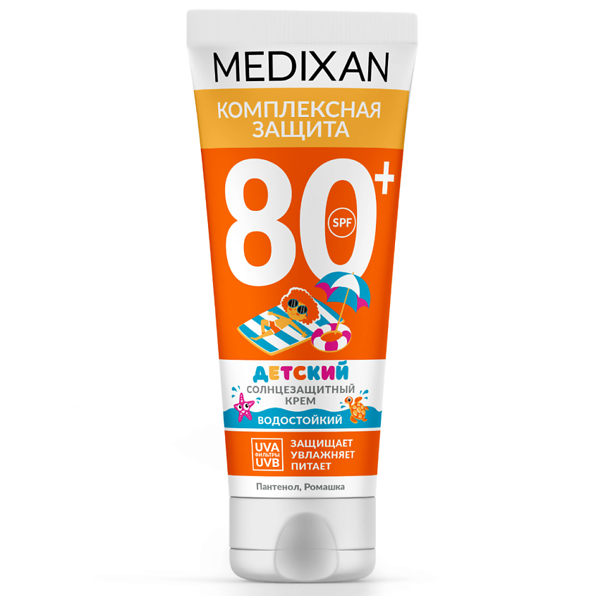 Изображение товара MEDIXAN 5516 Детский Солнцезащитный крем для лица и тела SPF 80+, 100мл