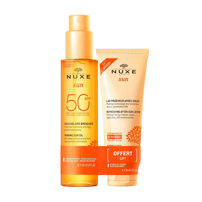 Изображение товара NUXE Набор Sun SPF 50: Масло Tanning Sun Oil + Лосьон, 150 мл + 100 мл