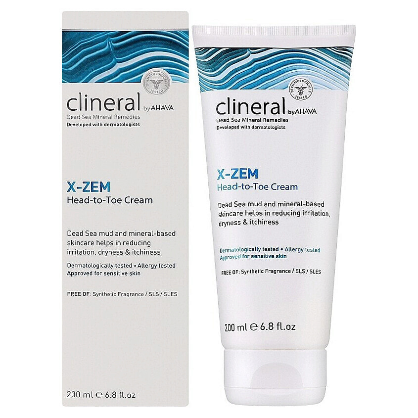 Изображение товара AHAVA Крем для сухой и раздраженой кожи Clineral X-Zem Head-to-Toe Cream, 200 мл