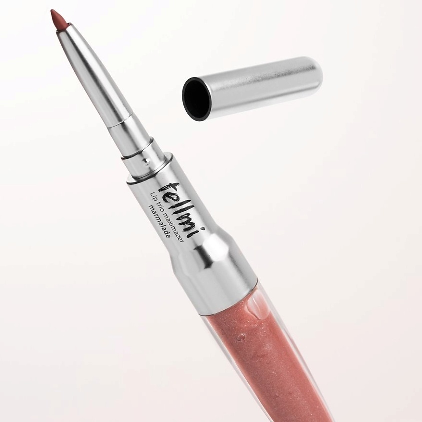 Изображение товара TELLMI Блеск плампер с карандашом для губ комбо набор 3в1, цвет: marmalade; 1 шт.