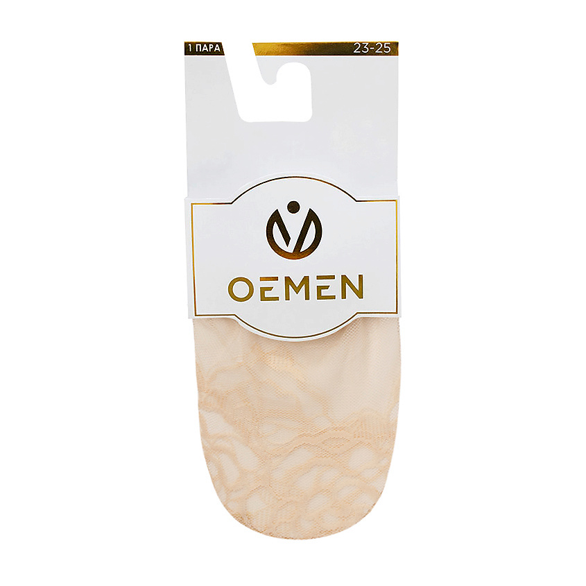 Изображение товара Женские ажурные капроновые следки OEMEN 8017 бежевые, усиленная стопа