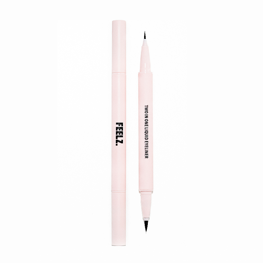 Изображение товара FEELZ. Двусторонняя подводка для глаз Two In One Liquid Eyeliner 01 black, Подводка для глаз 2 в 1 - 1 шт., цвет черный.