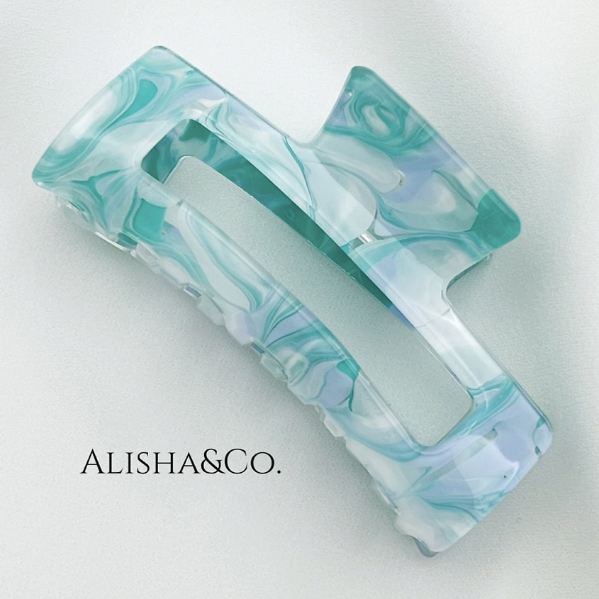 Изображение товара ALISHA&CO. Крабик для волос средний Акварель, Бирюзовый