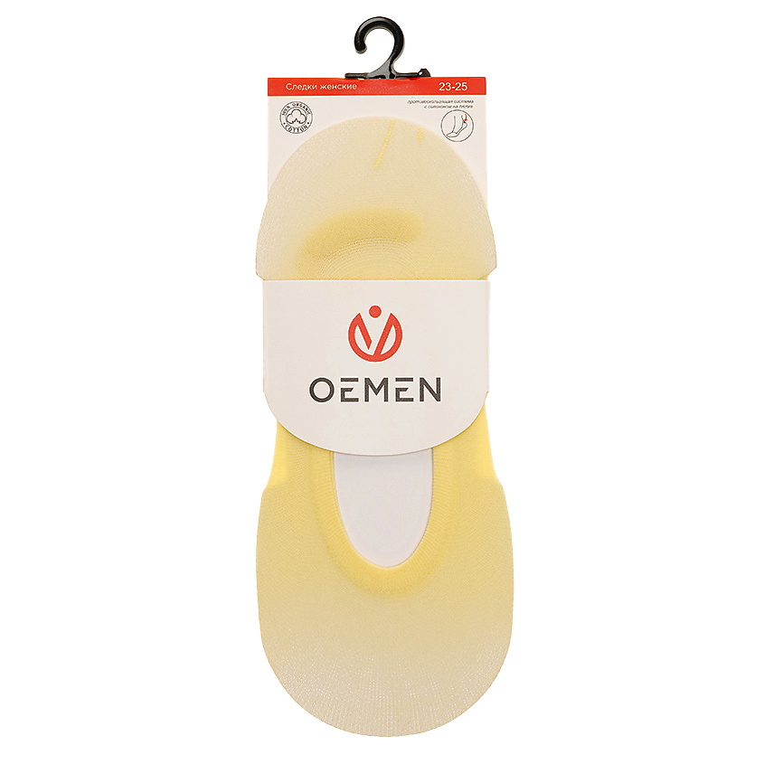 Изображение товара OEMEN Подследники женские полиамидные KP006 ярко-желтый, Размер 23-25