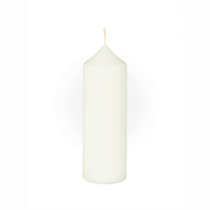 Изображение товара Декоративная свеча ЖИВОЙ КРЫМ цилиндрическая 21 см белая из парафина