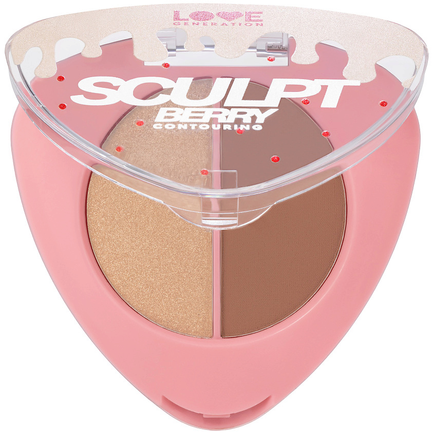 Изображение товара LOVE GENERATION Палетка для контуринга лица SculptBerry шелковистая текстура, № 01 Cocoa Milk – Коричневый; Золотистый, 6 г