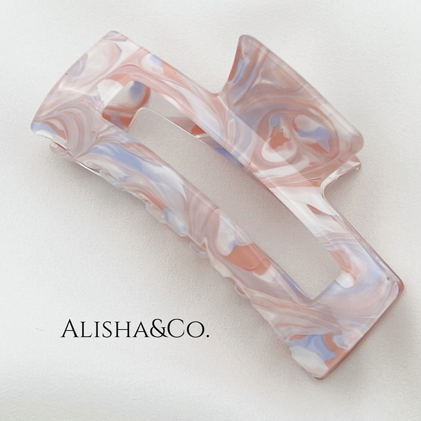 Изображение товара Заколка для волос ALISHA&CO Крабик средний Акварель Персиковый